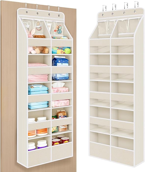 Univivi 6-Shelf Over Door Hanging Organizer Fabric Door Storage with 10 Large Pockets and 4 Small... | Amazon (US)