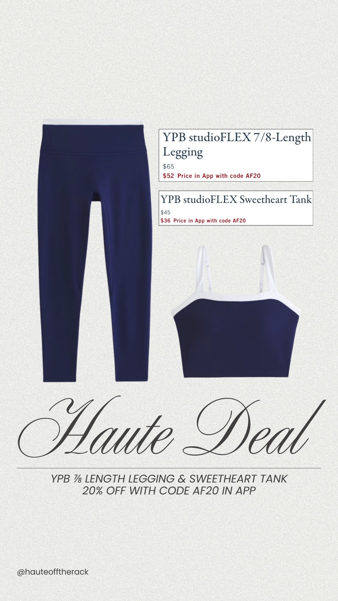 HAUTE DEAL: YPB activewear on sale! Take 20% off with code AF20 in app!

#activewear #leggings #sportsbra #workoutoutfit #gymoutfit

#LTKSaleAlert #LTKfitnessgoals #LTKActive