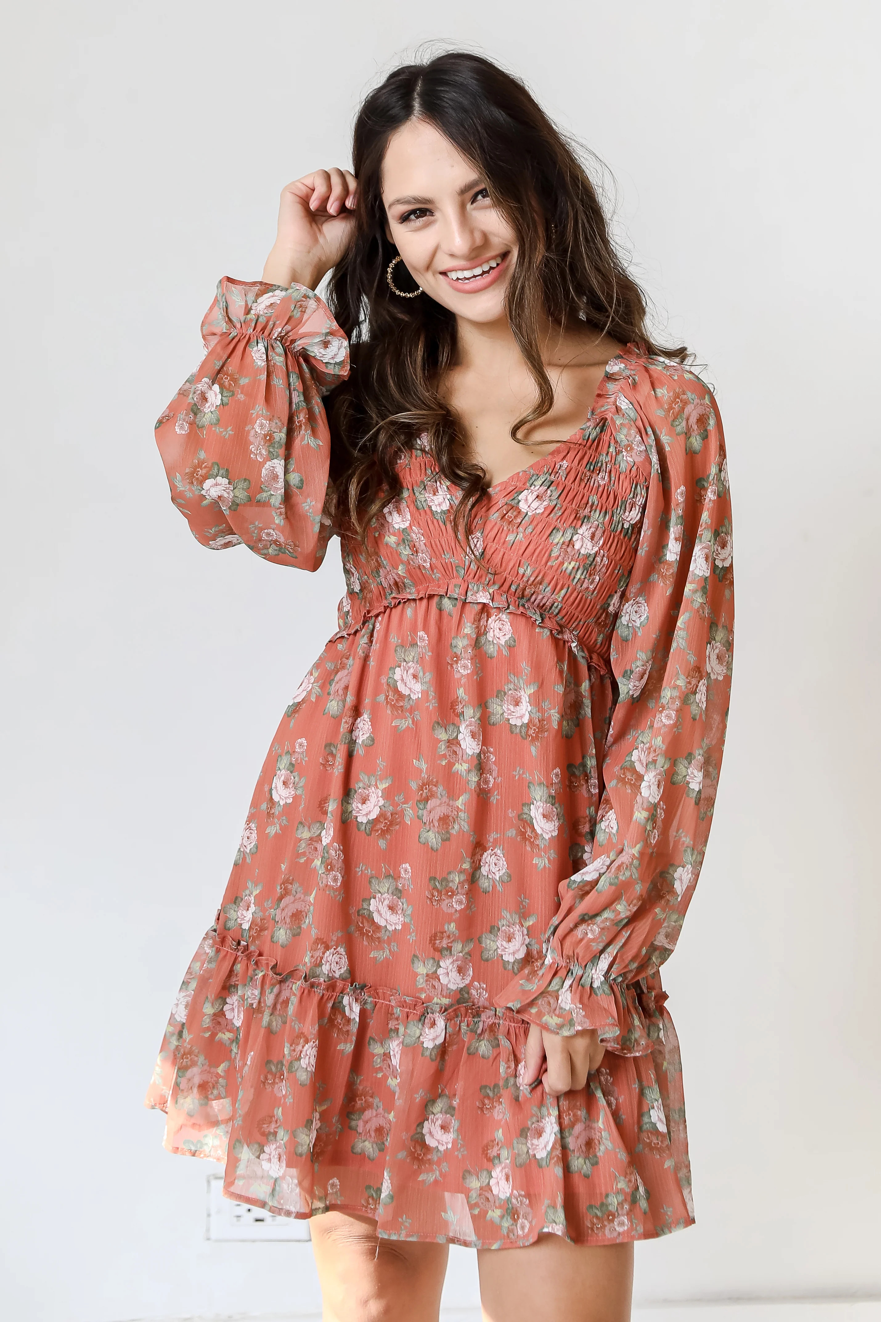 FINAL SALE - Endearing Heart Floral Mini Dress | Dress Up