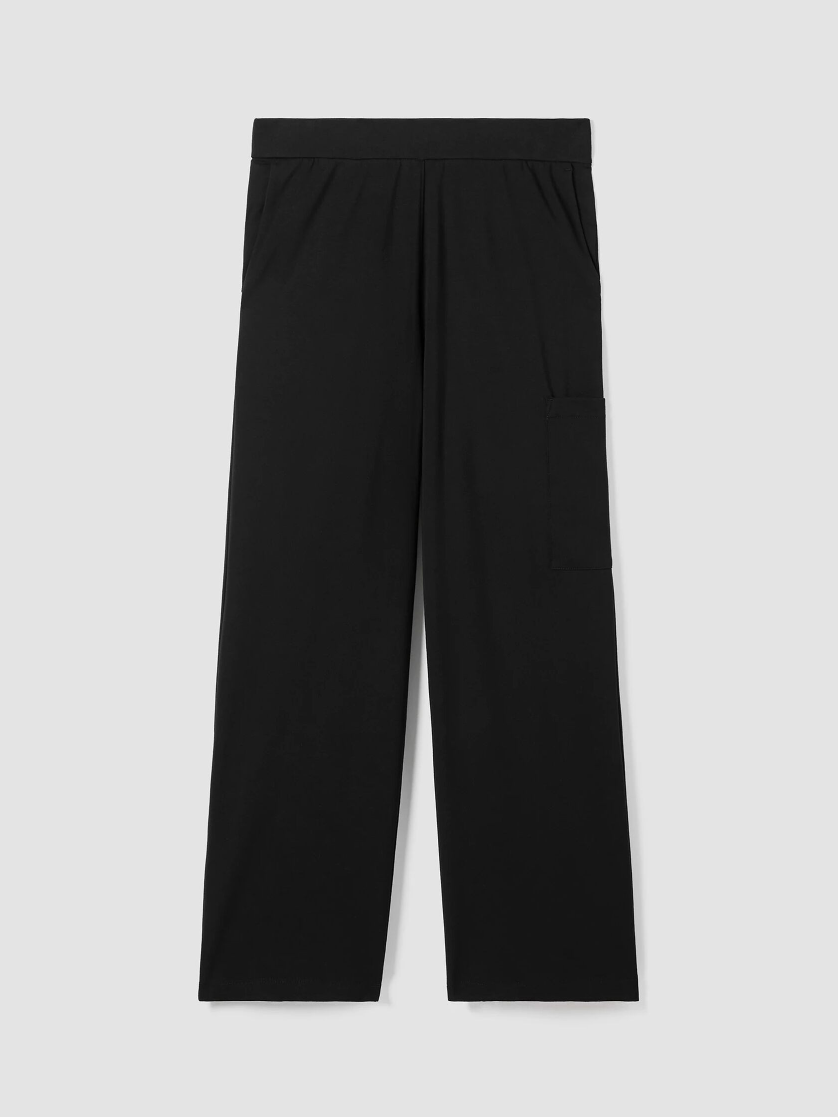Pima Cotton Stretch Jersey Wide-Leg Pant With Pockets | Eileen Fisher