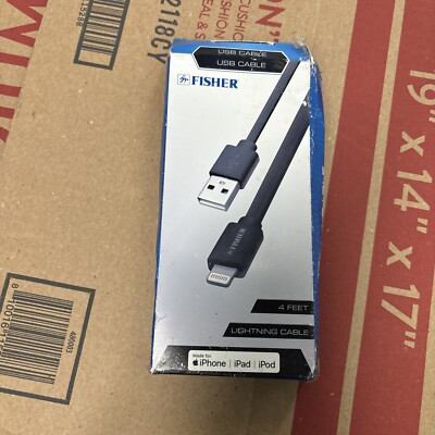 The Fisher Lighting Cable iPhone iPad High Quality 4’ Foot Black Cable Flat New | eBay CA