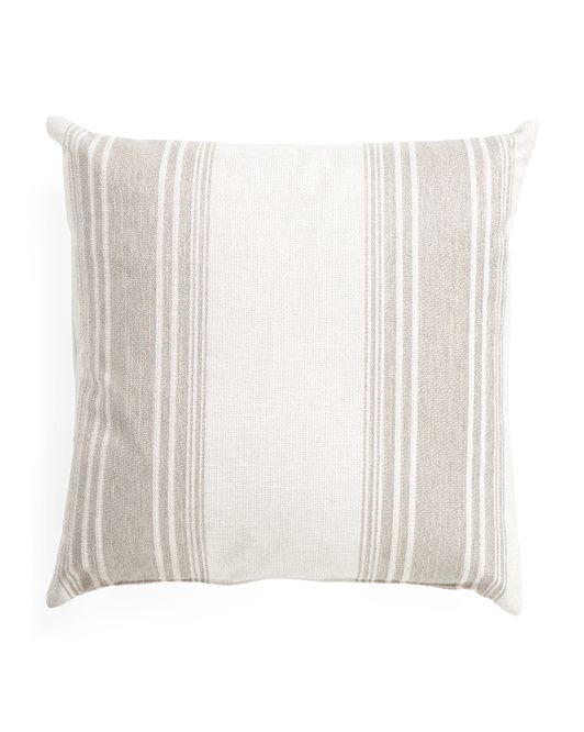 Made In Usa 24x24 Linen Look Striped Pillow | TJ Maxx