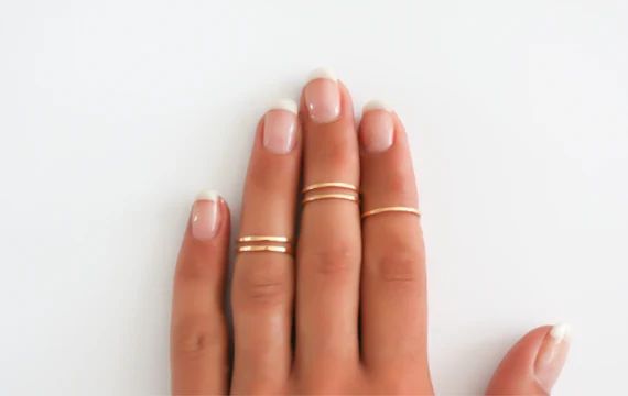 Gold Stacking Rings Above the Knuckle Rings Gold Midi Ring | Etsy | Etsy (US)
