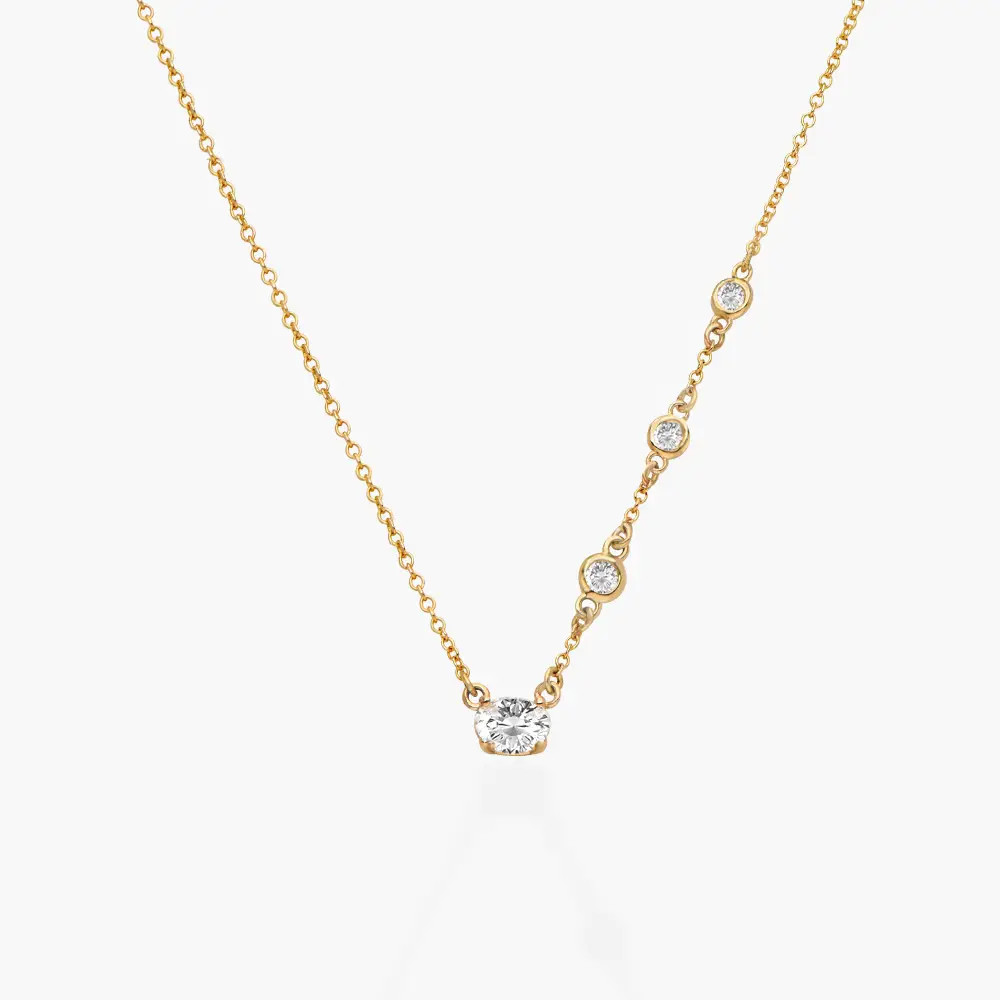 Queen Multi-Diamond Necklace with 0.3 ct Custom Diamond- Gold Vermeil | Oak & Luna (US)