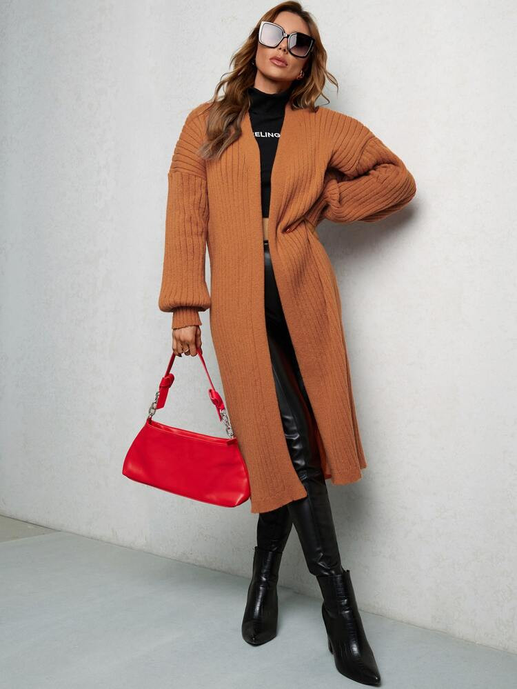 Cardigan mit Drop Shoulder, offener Front | SHEIN