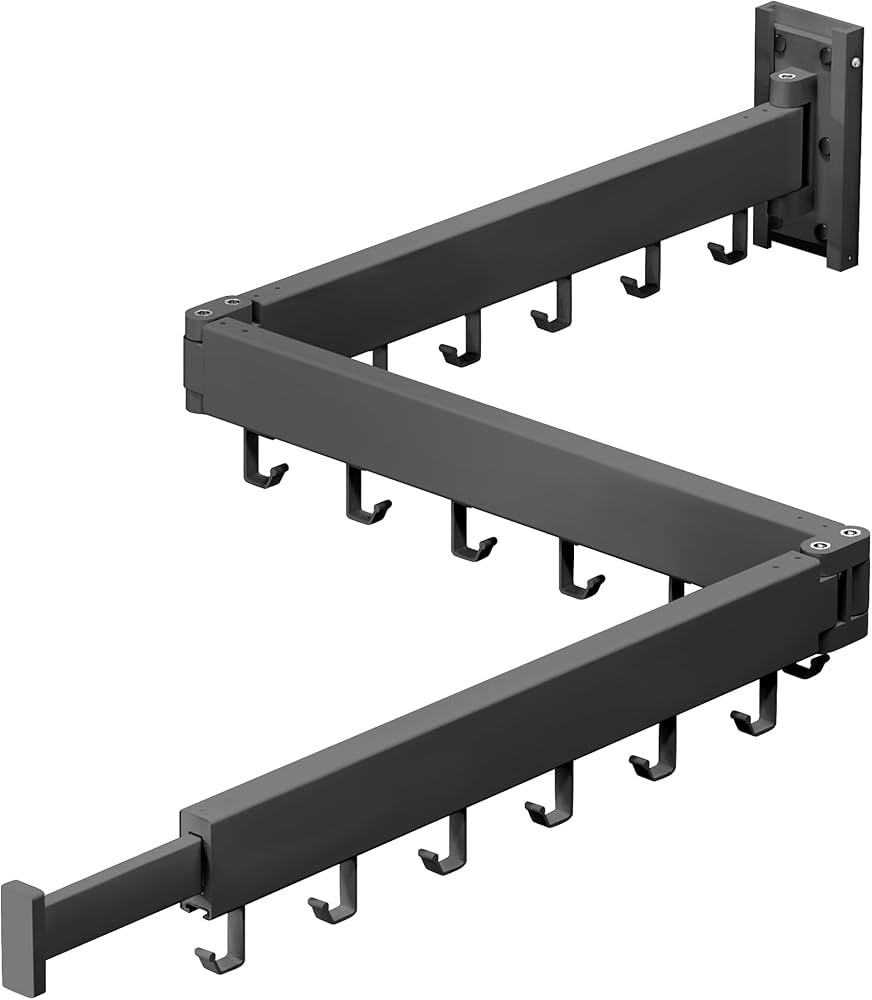 Tendedero de secado de ropa, montaje en pared, ahorro de espacio, retráctil, plegable (tres plie... | Amazon (US)