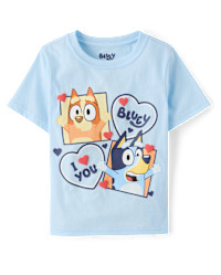 Baby And Toddler Boys Bluey™ Be Mine Valentine's Day Graphic Tee - blue | The Children's Place