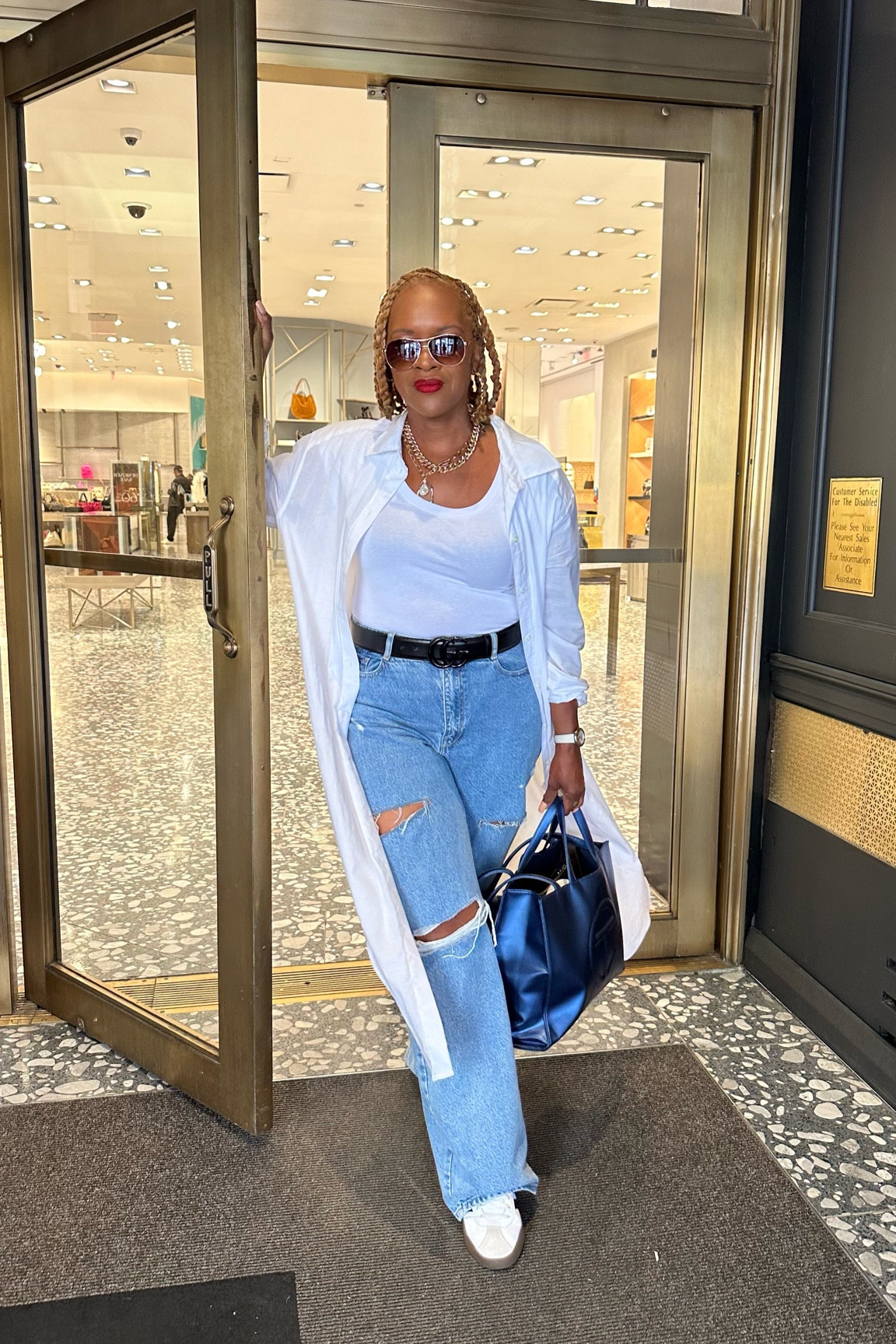 Casual cutout denim and white shirt dress outfit 

#LTKShoeCrush #LTKTravel #LTKMidsize