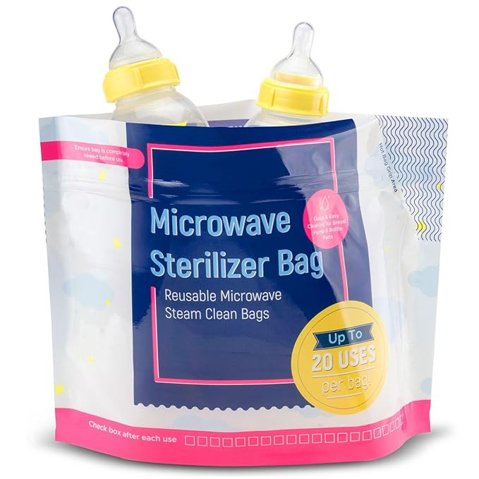 15 Pack Microwave Baby Bottle Sterilizer Bags - 300 Uses Per Pack - Travel Baby Bottle Cleaner Mi... | Amazon (US)