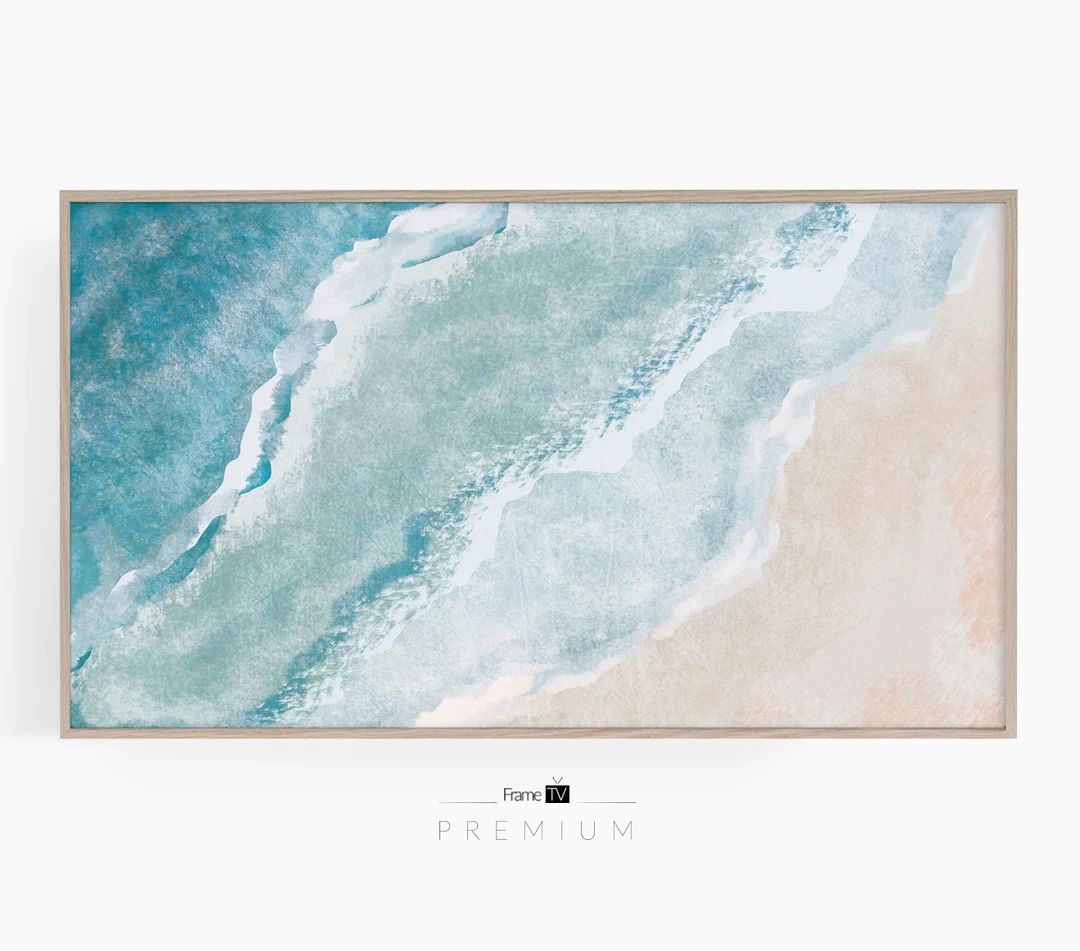 Samsung Frame TV Art |  Seascape Wind wave painting Ocean  | Frame TV 4k Digital Download | Turqu... | Etsy (US)