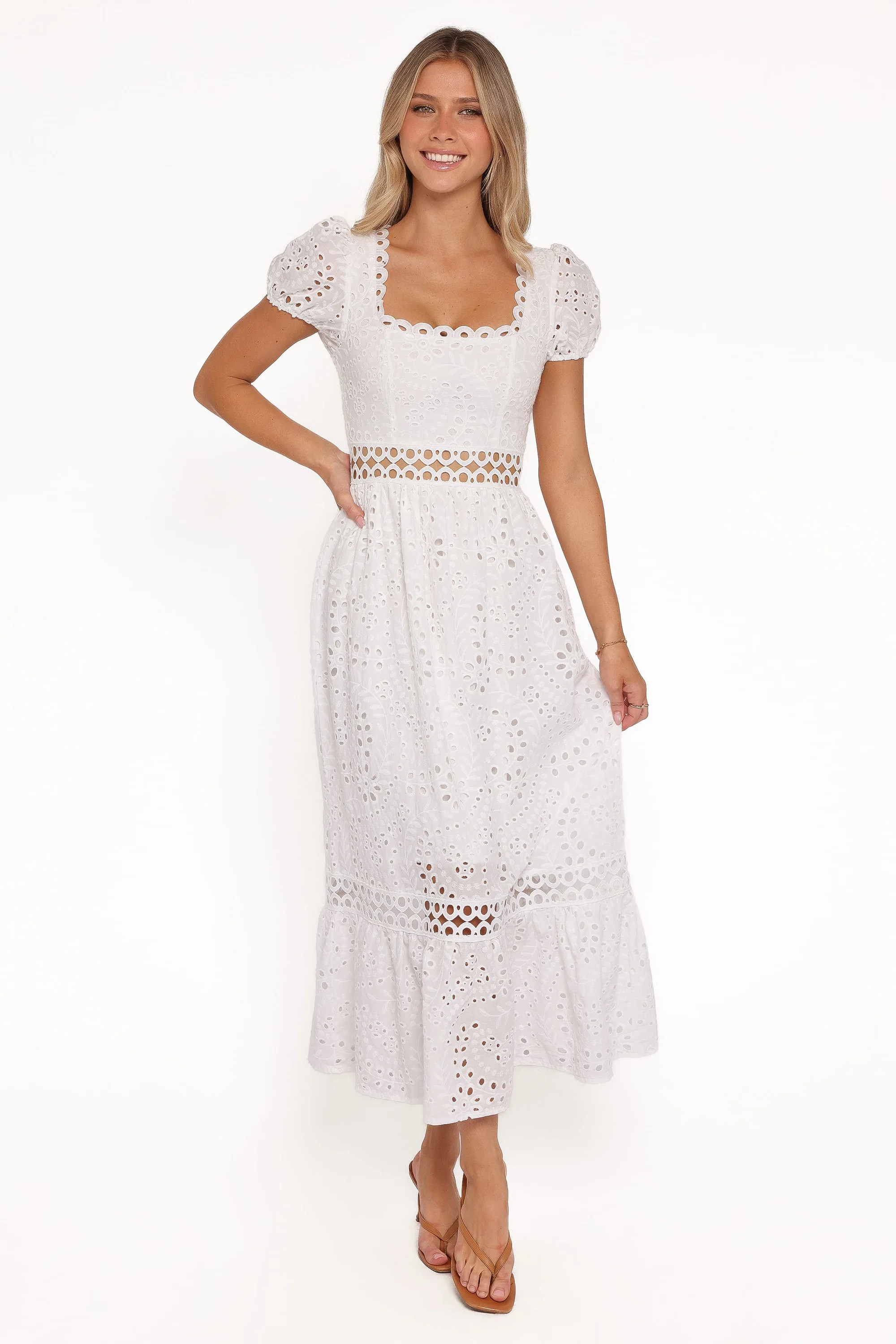 Melania Midi Dress - White | Petal & Pup (US)