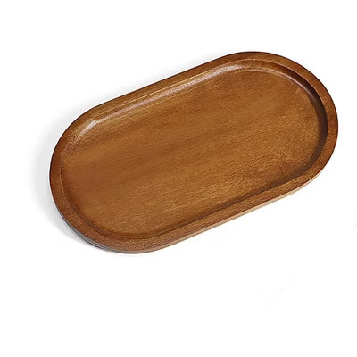 Zeus & Ruta 7.5x4.1 Inch Oval Acacia Wood Mini Serving Tray - Decorative Platter for Snacks, Fruits, Vegetables | Target