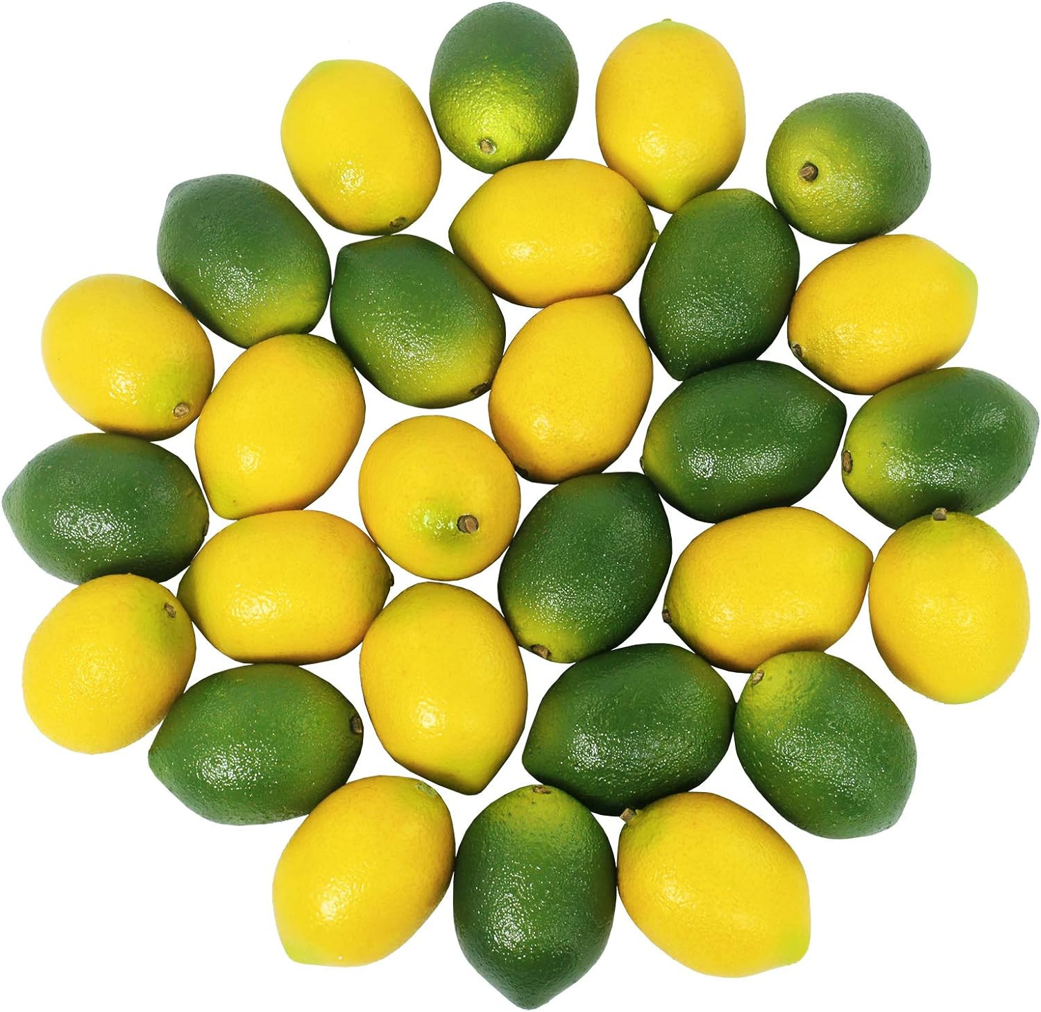 Winlyn 28 Pcs Fake Lemon Artificial Fruits Vivid Green and Yellow Lemon Mixed Set Lifelike Simula... | Amazon (US)