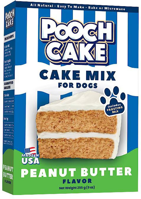 Pooch Cake Wheat-Free Peanut Butter Cake Mix & Frosting Dog Birthday Cake, 9-oz box | Chewy.com