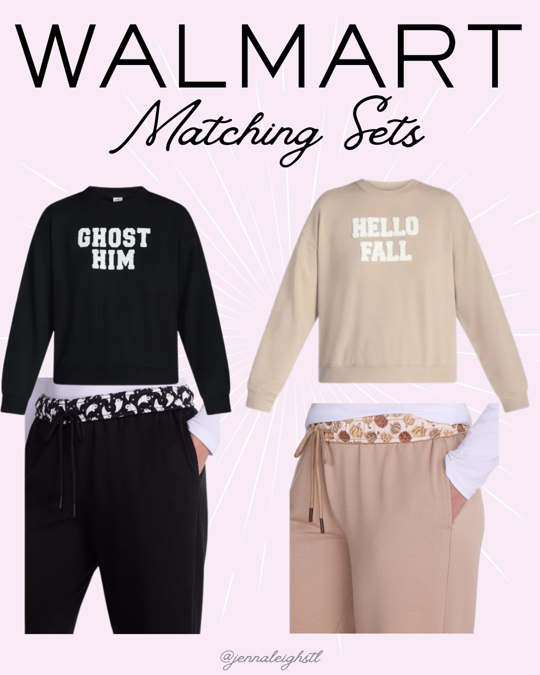 New at Walmart! These Halloween and fall lounge sets are so cute and festive. I love the little pattern detail on the waistband of the French terry lounge pants, and the matching long sleeve sleep top makes the coziest set for spooky season. 

 #LTKootd #LTKSeasonal #LTKMidsize