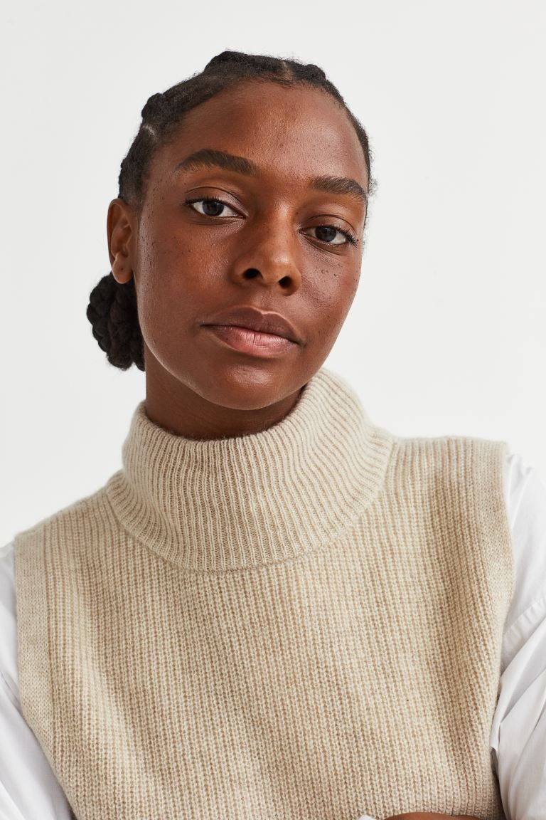 Cashmere-blend Mock Turtleneck Sweater Vest | H&M (US)