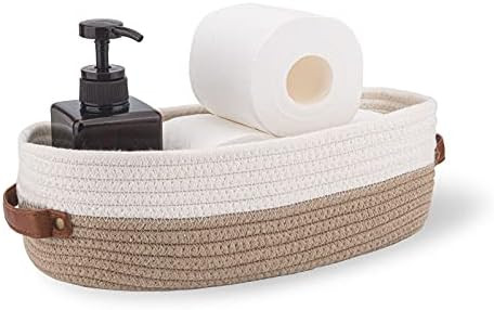 Oradrem Cotton Rope Bathroom Decor Basket,Toilet Paper Holder Basket,Farmhouse Home Decor Organiz... | Amazon (US)