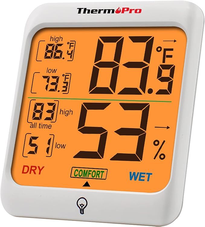 ThermoPro Indoor Hygrometer Humidity Gauge Indicator Digital Thermometer Room Temperature and Hum... | Amazon (US)