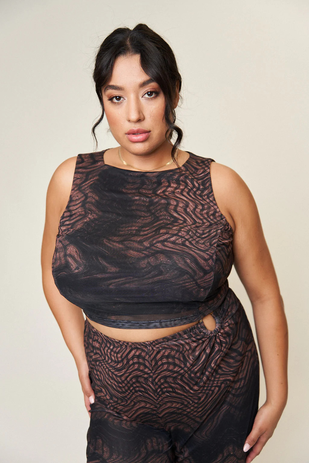 “Becca” Top in Distorted Plaid | What Lo Wants