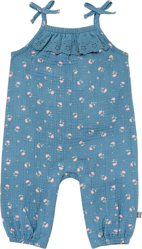 Modern Moments by Gerber Baby Girls Self Eyelet Ruffle Long Leg Romper | Amazon (US)