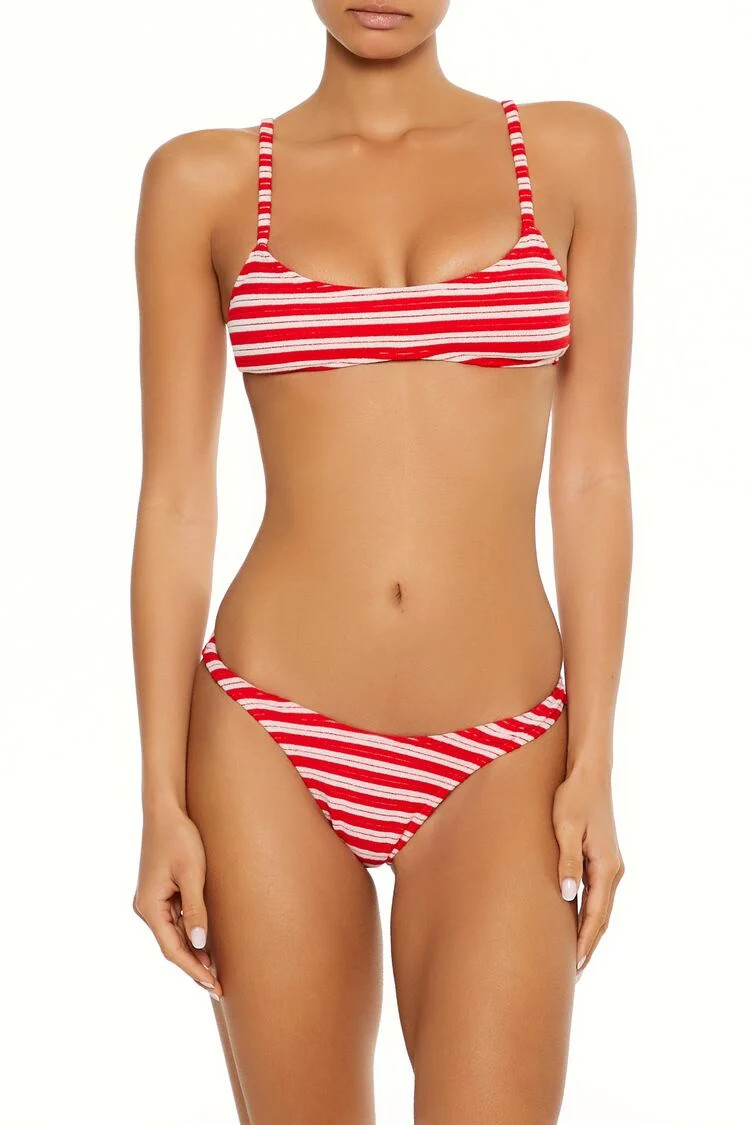 Striped Terry Bralette Bikini Top | Forever 21