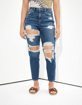 Online Only
    
  
    AE Stretch Ripped Curvy Mom Jean | American Eagle Outfitters (US & CA)