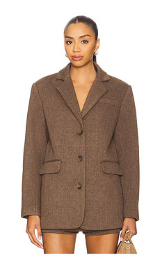 Line & Dot Belmont Blazer in Brown from Revolve.com | Revolve Clothing (Global)