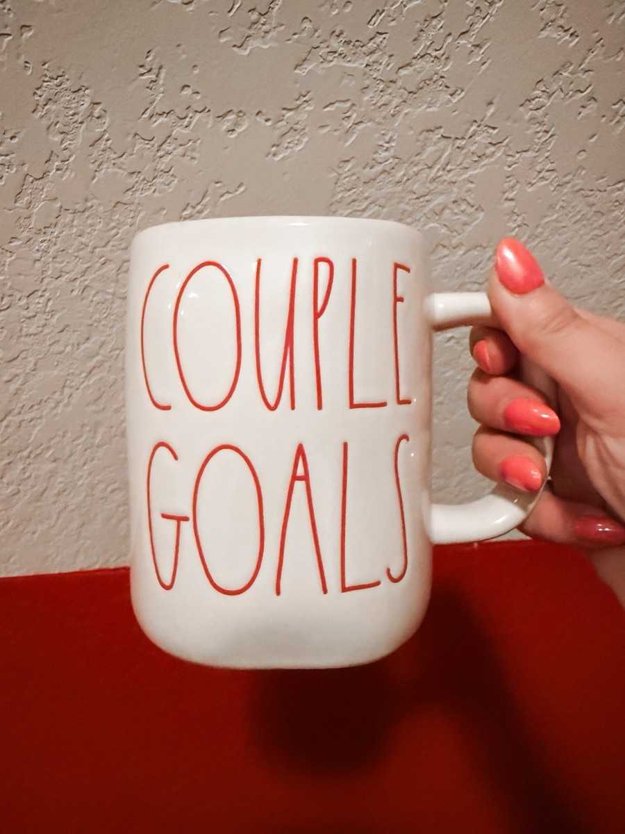 Rae Dunn COUPLE GOALS 16 fl oz White Ceramic Coffee Mug Red Lettering | eBay | eBay US
