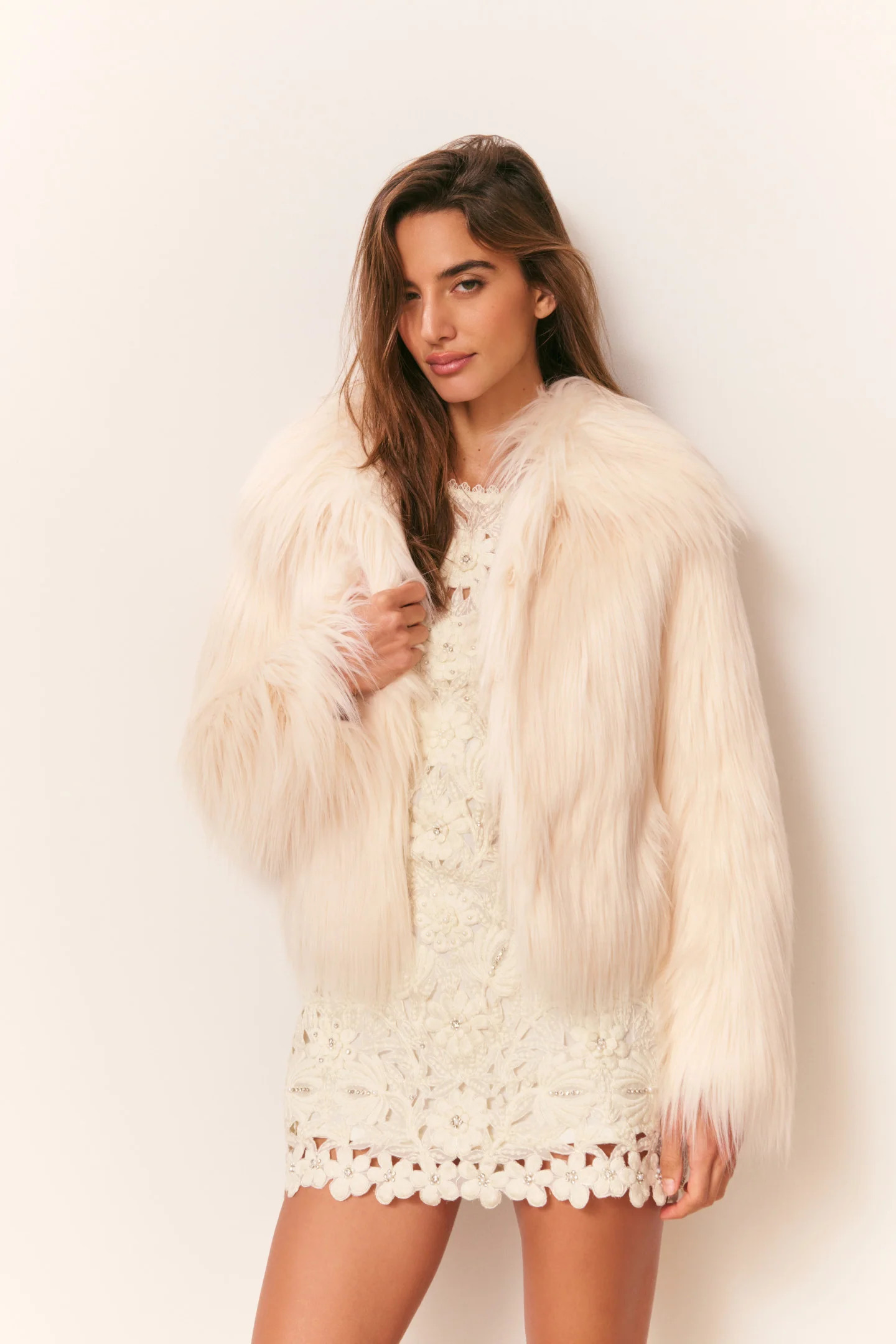 Fallon Faux Fur Jacket | LoveShackFancy