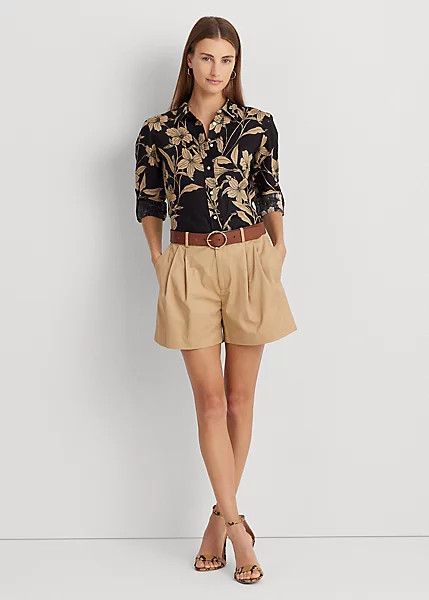 Shorts aus Baumwolltwill mit Falten | Ralph Lauren (DE & AT)