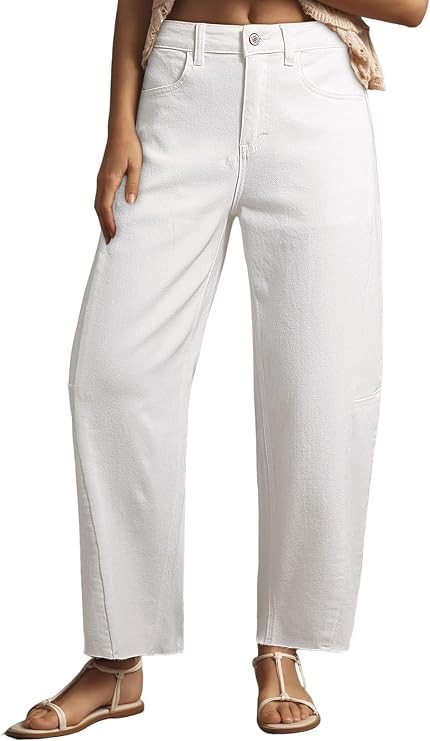 Dokotoo Casual Jeans for Women Loose Baggy Wide Leg Jeans Woman High Waisted Stretchy Denim Pants... | Amazon (US)