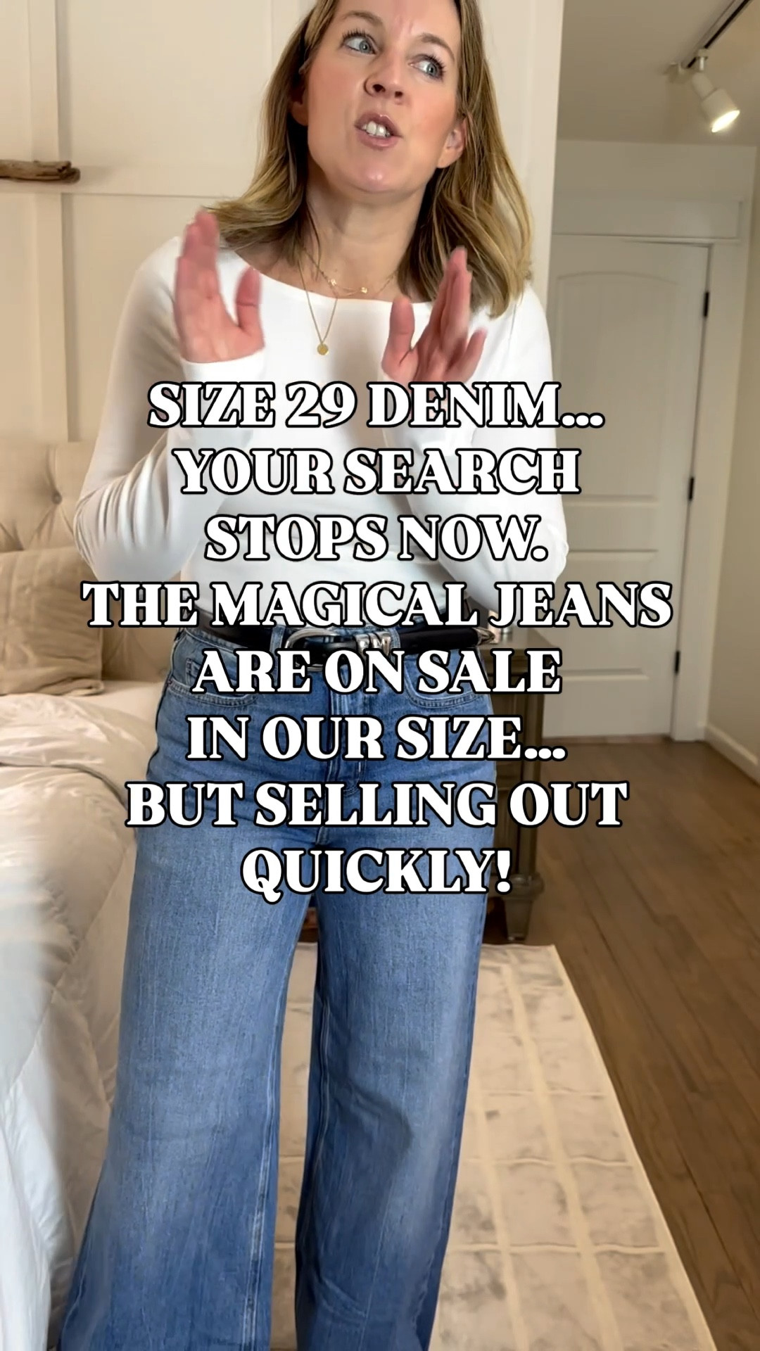 MAGICAL JEANS WORTH THE FULL PRICE BUT THIS SALE IS AMAZING!!!! (The first pair is the sale pair. The rest are the same but full price and the Old Navy pair linked last, is the first pair that I had on with high hopes but tons of gapping.)
I wear my true size 29 and these are 31” long. I also have the 27” inseam in 3 washes! The only jeans you’ll need. 

11.75" rise
31" inseam
22.5" leg opening

93% cotton, 5% polyester, 2% elastane
High rise
Wide leg
Five-pocket styling
Front zip
Machine wash

Designed to be lived in season after season – and kept forever.


#LTKOver40 #LTKPetite #LTKSaleAlert