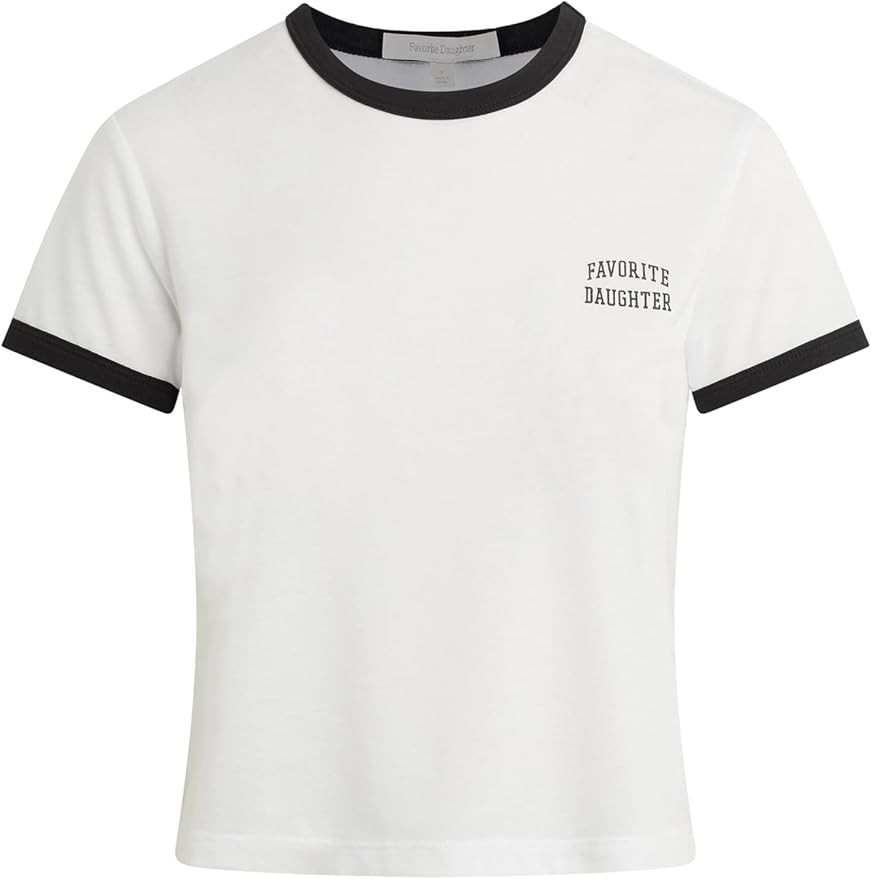 Favorite Daughter Women's The Cropped Favorite Daughter Ringer Tee | Amazon (US)