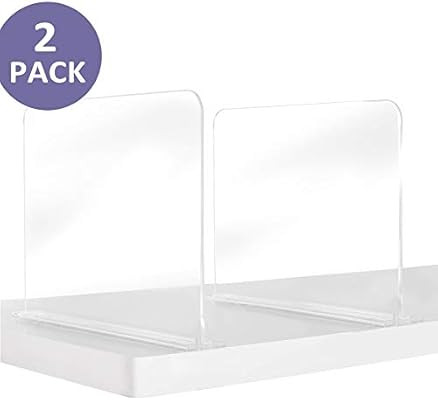 Bee Neat Clear Acrylic Shelf Dividers - Adjustable Shelf Organizers Suitable for Any Flat Closet ... | Amazon (US)