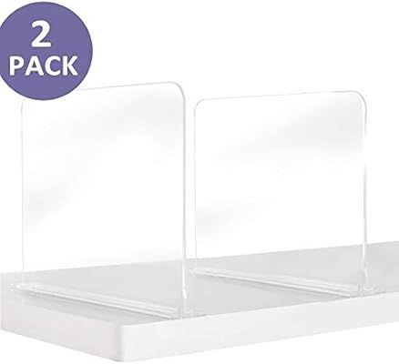 Bee Neat Clear Acrylic Shelf Dividers - Adjustable Shelf Organizers Suitable for Any Flat Closet ... | Amazon (US)