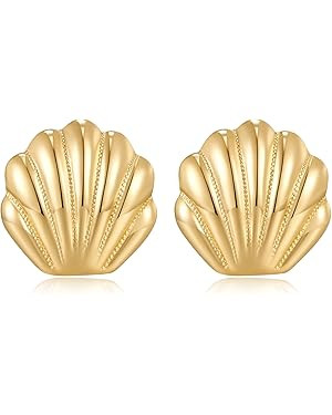 LILIE&WHITE Seashell Stud Earrings For Women Gold Earrings Seashore Earrings Nautical Jewelry For... | Amazon (US)