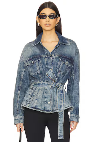 Free People x REVOLVE Knotted Denim Jacket in Cloudy Blues from Revolve.com | Revolve Clothing (Global)