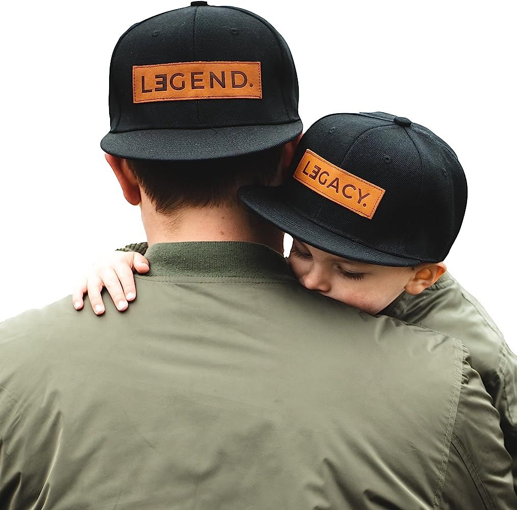 Legend and Legacy Genuine Leather Patch Hats Black Matching Father Son, Each Hat Sold Separately*... | Amazon (US)