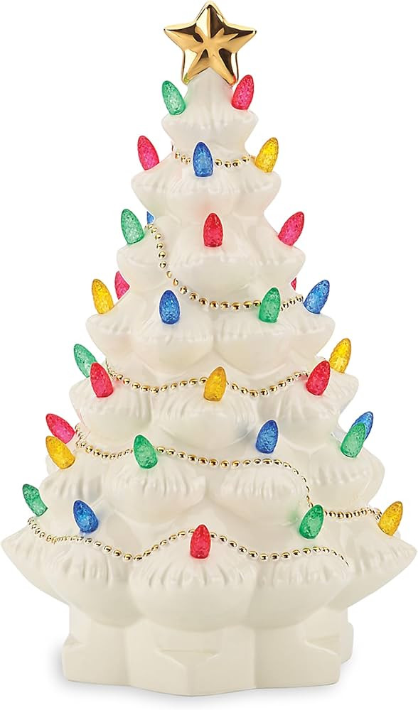 Lenox 867360 Treasured Traditions Ivory Lighted Tree Figurine, Christmas & Holiday Decor | Amazon (US)