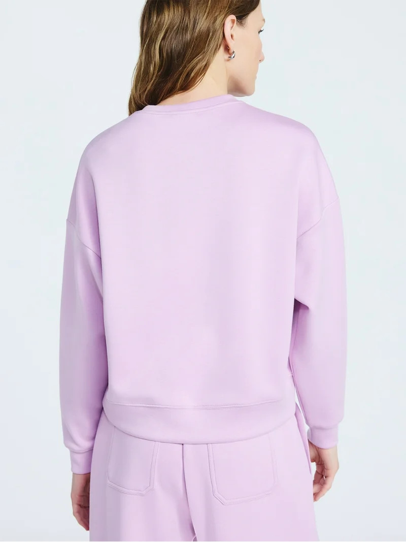 Scoop Women's and Women's Plus New Scubaknit Cropped Sweatshirt with Drop Sleeves, Sizes XS-4X | Walmart (US)