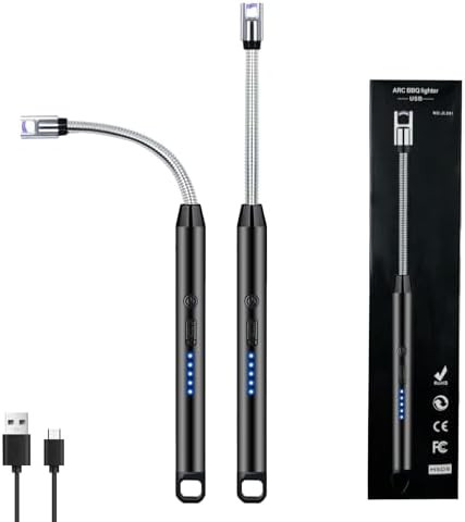 2 PCS Candle Lighter, Electric Lighter Arc Windproof Flameless with 360° Flexible Neck & LED Pow... | Amazon (US)