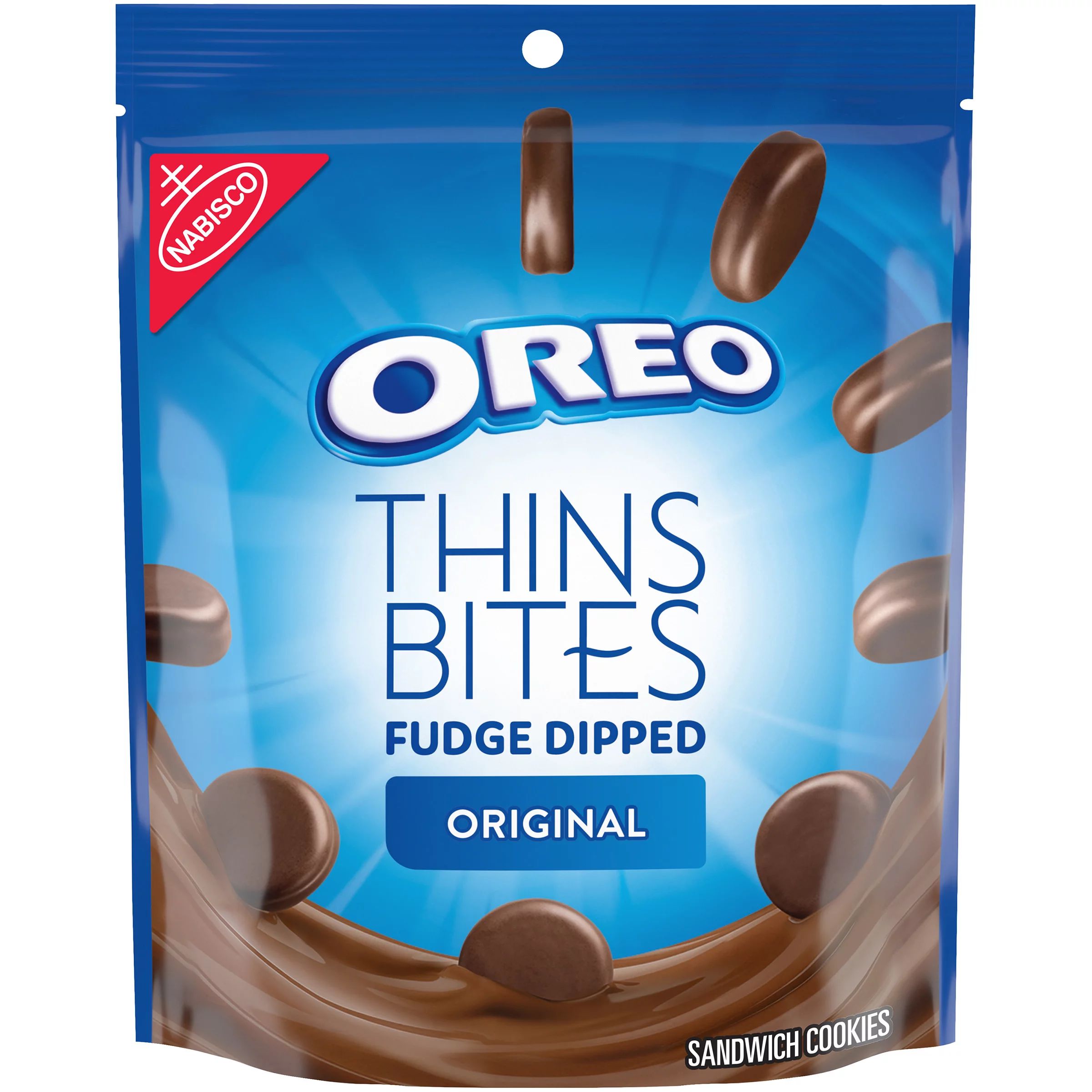 OREO Thins Bites Fudge Dipped Chocolate Sandwich Cookies, Original Flavor, 1 Resealable 6 oz Pack... | Walmart (US)