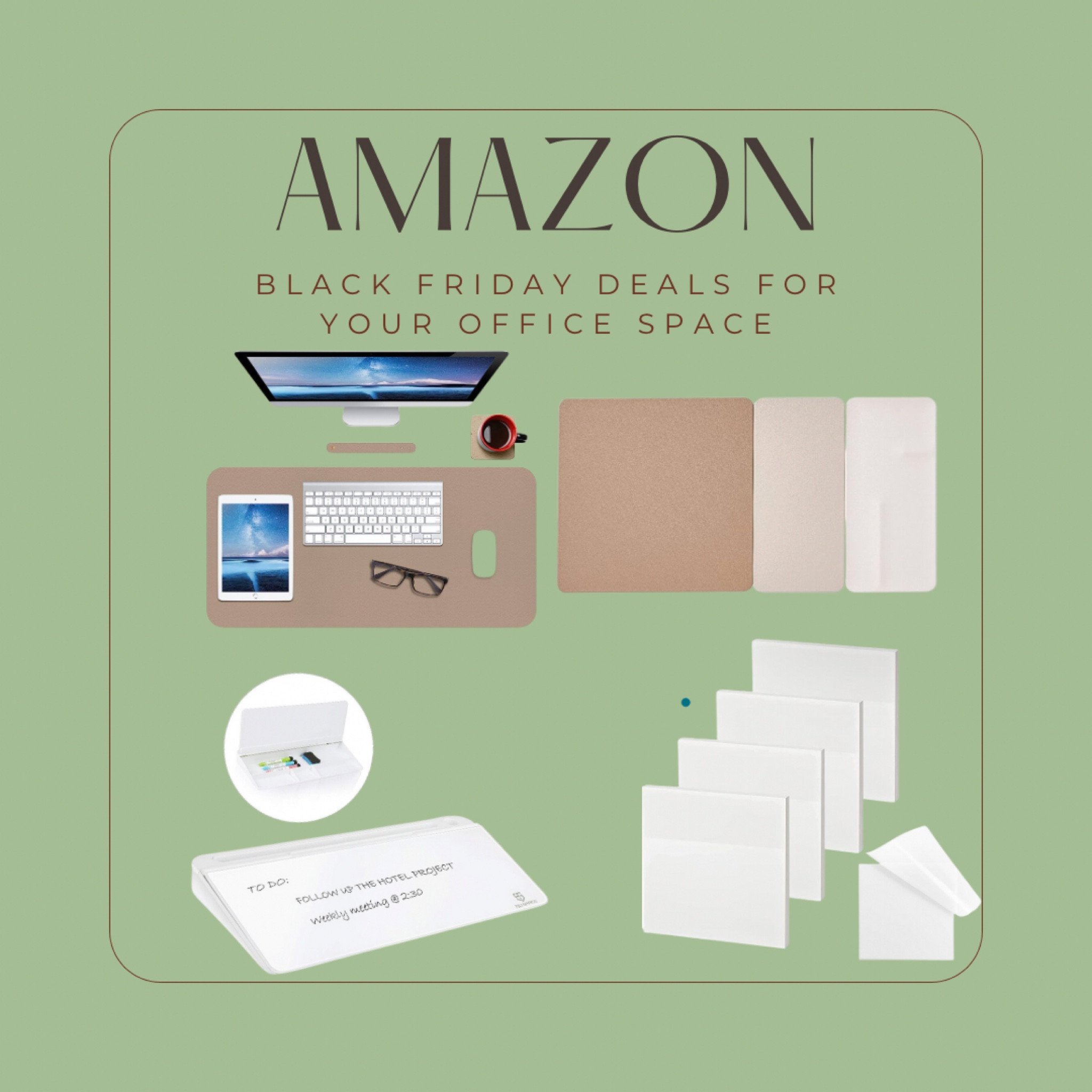 Get organized this holiday season with these Black Friday Amazon deals! 

Amazon, cyber sale, Black Friday, online shopping, discount, organize, de clutter, office organizing, desktop, clear sticky notes, 