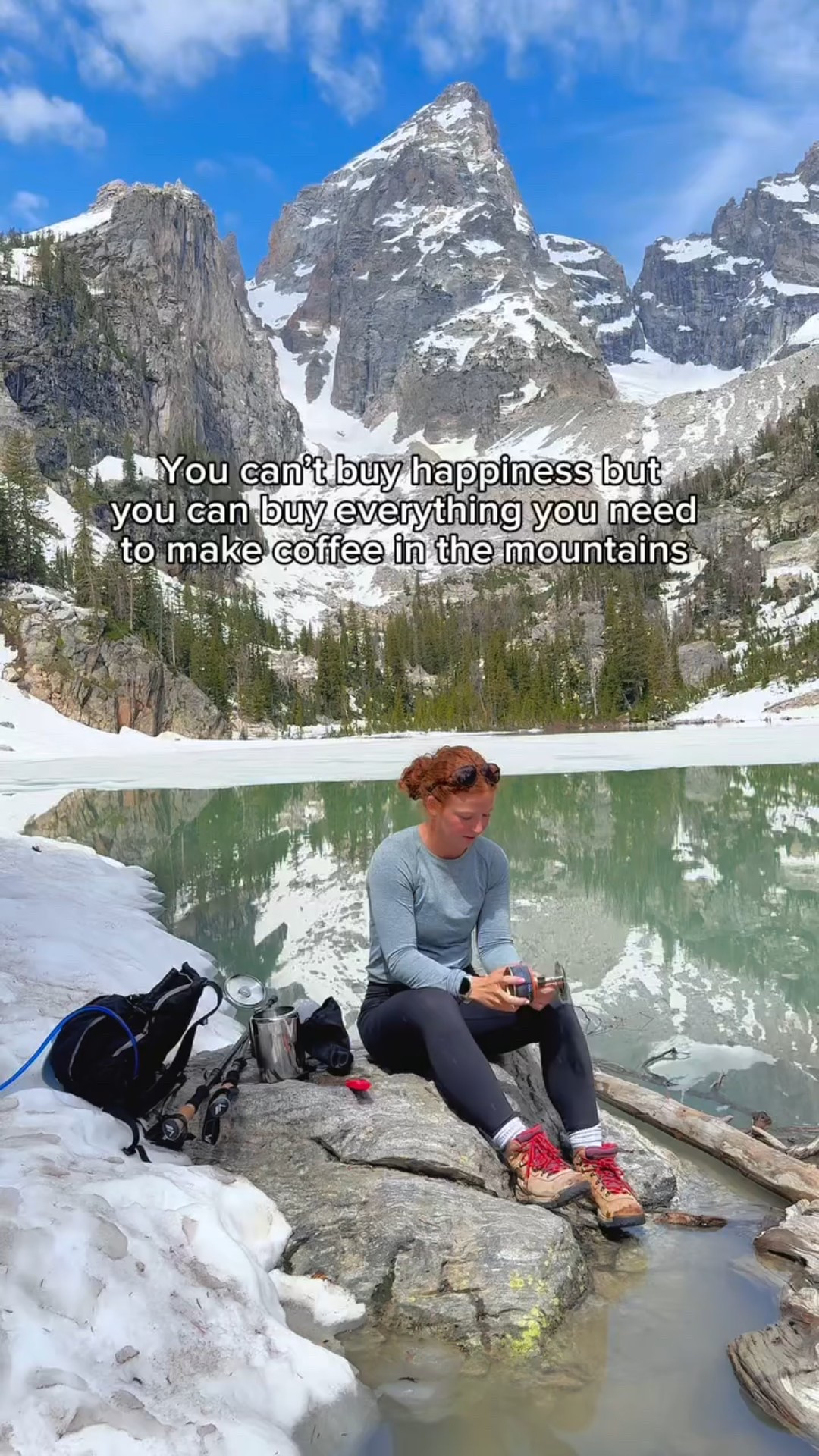 That’s happiness to me ☕️🏔️ @dicksportinggoods #dkspartner

#mountains #adventure #coffeegirl #coffeewithaview #ministove #grandtetons #gtnp #grandtetonnationalpark #deltalake #hiking #nationalparks