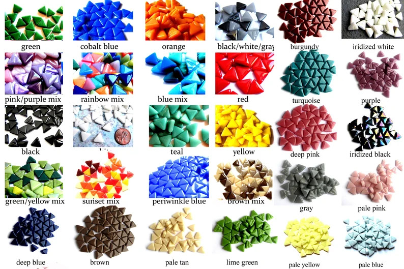 100 Small Glass Triangle Mosaic Tiles (10 Mm) - Etsy | Etsy (US)