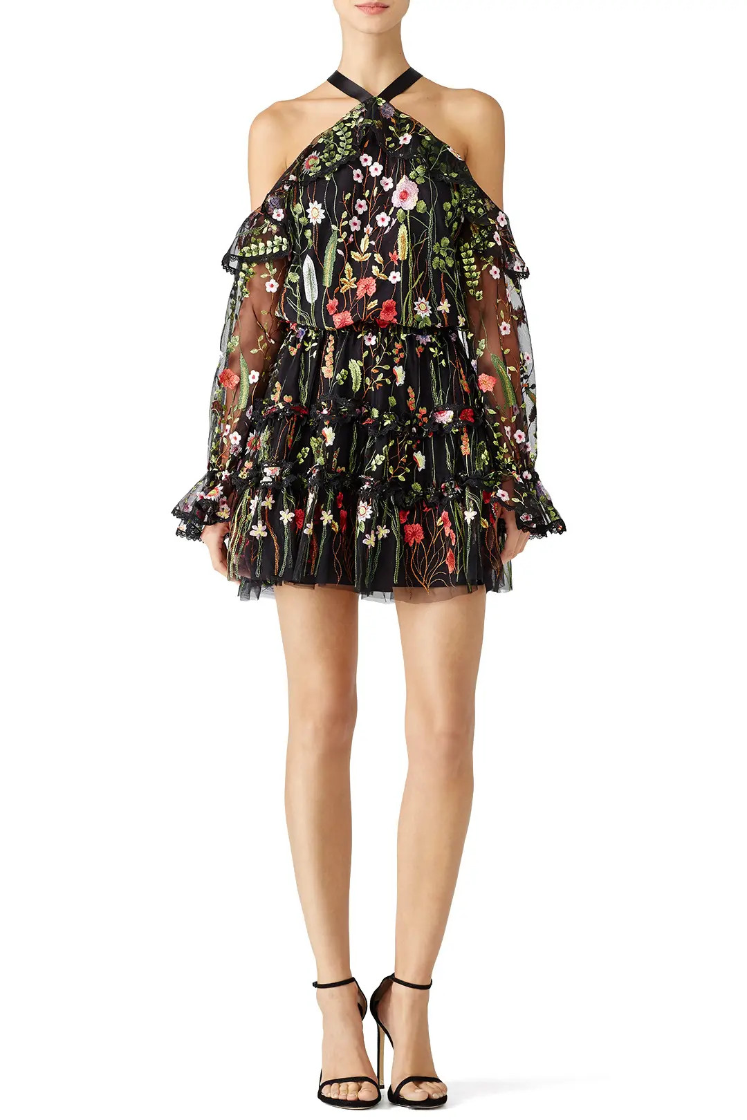Alexis Black Floral Adeline Dress | Rent The Runway