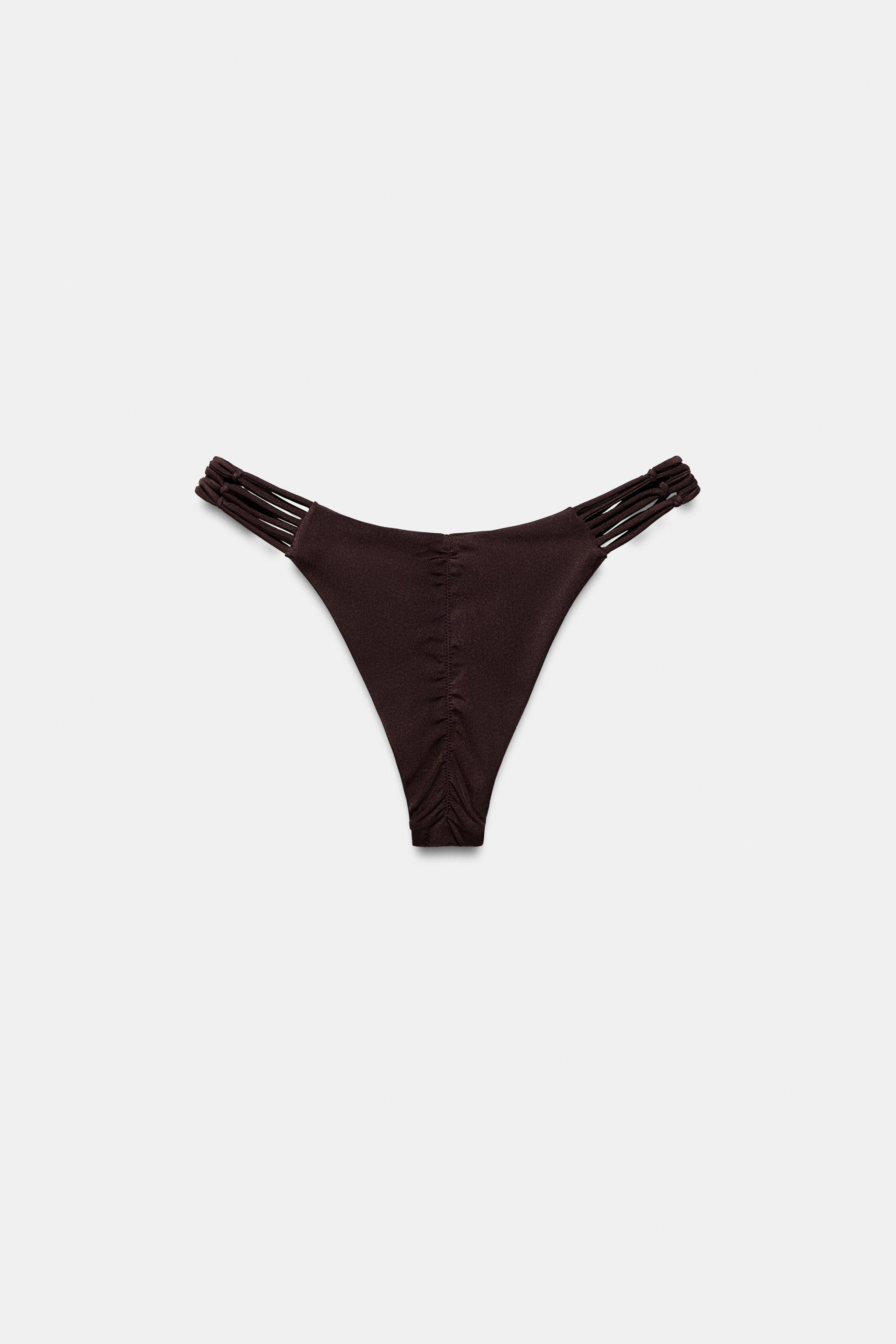 RUCHED CROCHET BIKINI BOTTOMS | Zara Canada