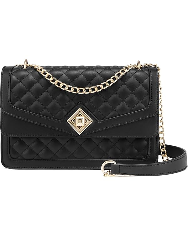 LOVEVOOK Crossbody Bags for Women Leather Quilted Shoulder Bag with Chain Strap Trendy Clutch Sat... | Amazon (US)