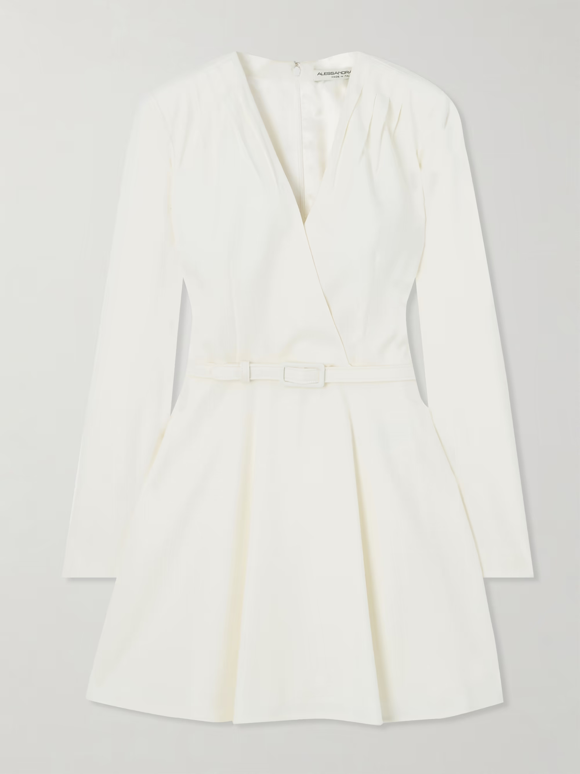 Belted wool-crepe mini dress | NET-A-PORTER (US)