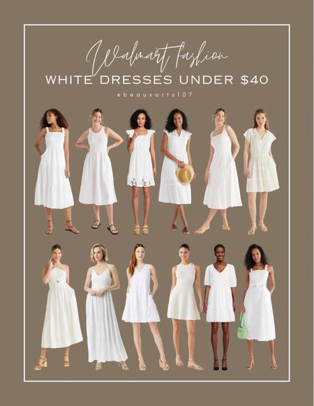 White dresses are a staple for the summer and these cute white dresses from @walmartfashion are all under $40!! #walmartpartner #walmartfashion

#LTKStyleTip #LTKFindsUnder50 #LTKSaleAlert